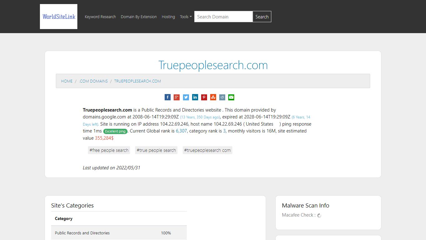 Truepeoplesearch.com-Public Records and Directories Site